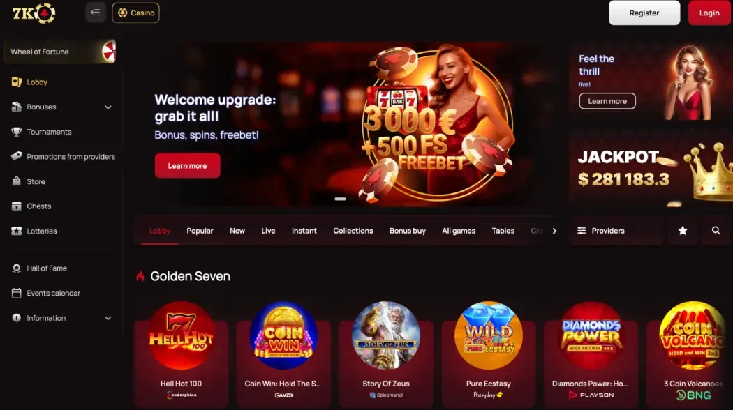 7K Casino — главная страница